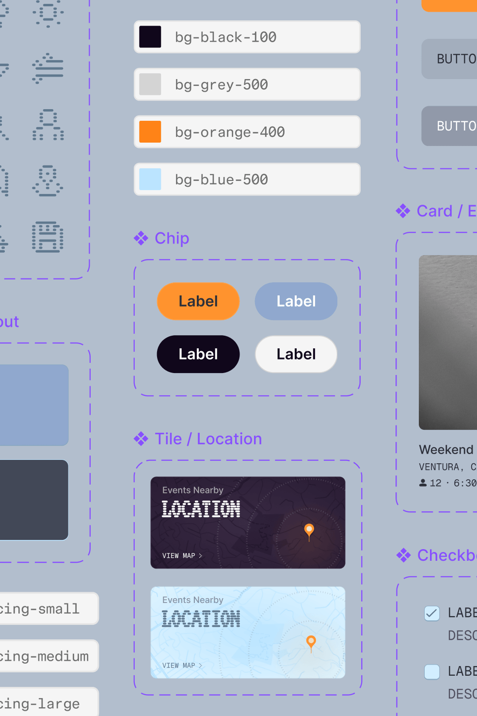 Komponen untuk chip, kartu, ubin, dan kotak centang