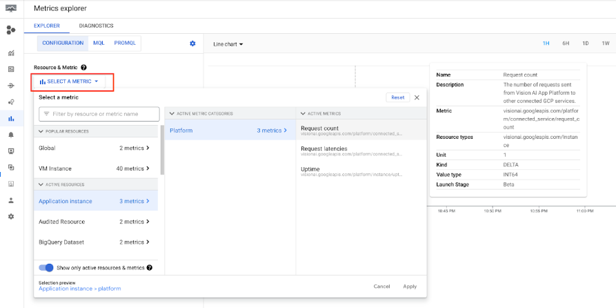 Messwertoption im Metrics Explorer auswählen