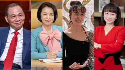 Từ trái qua: Ông Phạm Nhật Vượng, bà Phạm Thu Hương, bà Nguyễn Thị Phương Thảo, bà Phạm Thúy Hằng
