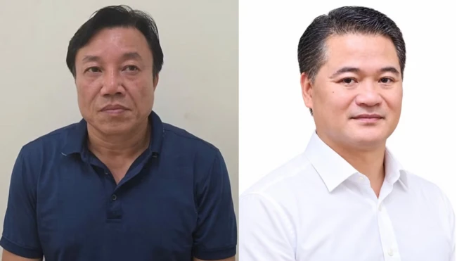 Ông Nguyễn Huy Ngọc (trái) và ông Lê Đình Thanh Sơn